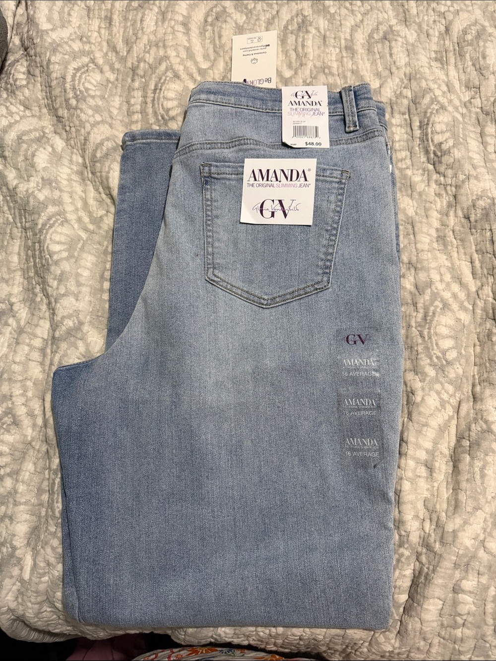 Gloria Vanderbilt Women's Straight Light Blue Jeans - Picture 3 of 3